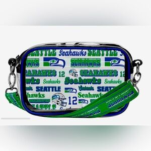 Seattle Seahawks Retro Print Clear Crossbody Bag